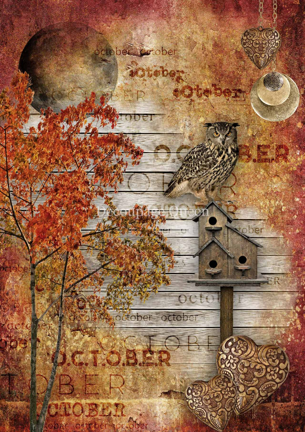 October Moon Rice Paper by Decoupage Queen