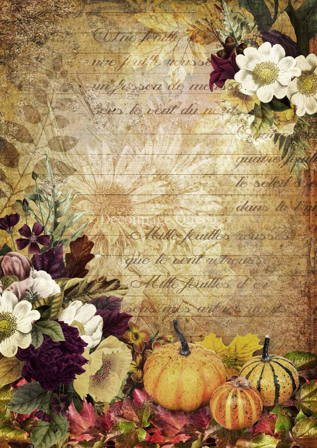 Autumn Message Rice Paper by Decoupage Queen