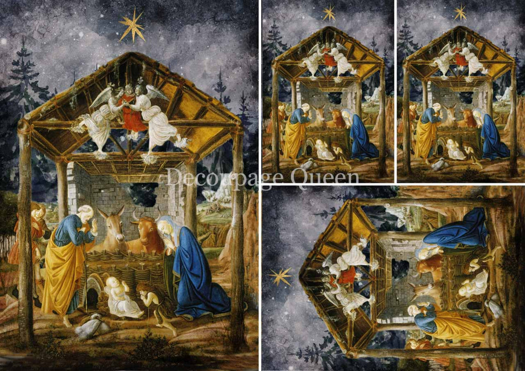 Botticelli's Nativity Mini Rice Paper by Decoupage Queen