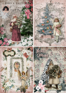 Shabby Christmas 4 Pack Rice Paper by Decoupage Queen, A4, A3