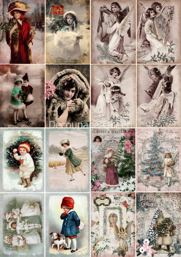 Vintage Christmas Minis Rice Paper by Decoupage Queen, A4