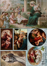Load image into Gallery viewer, Madonna and Child Scenes Rice Paper by Decoupage Queen, A4