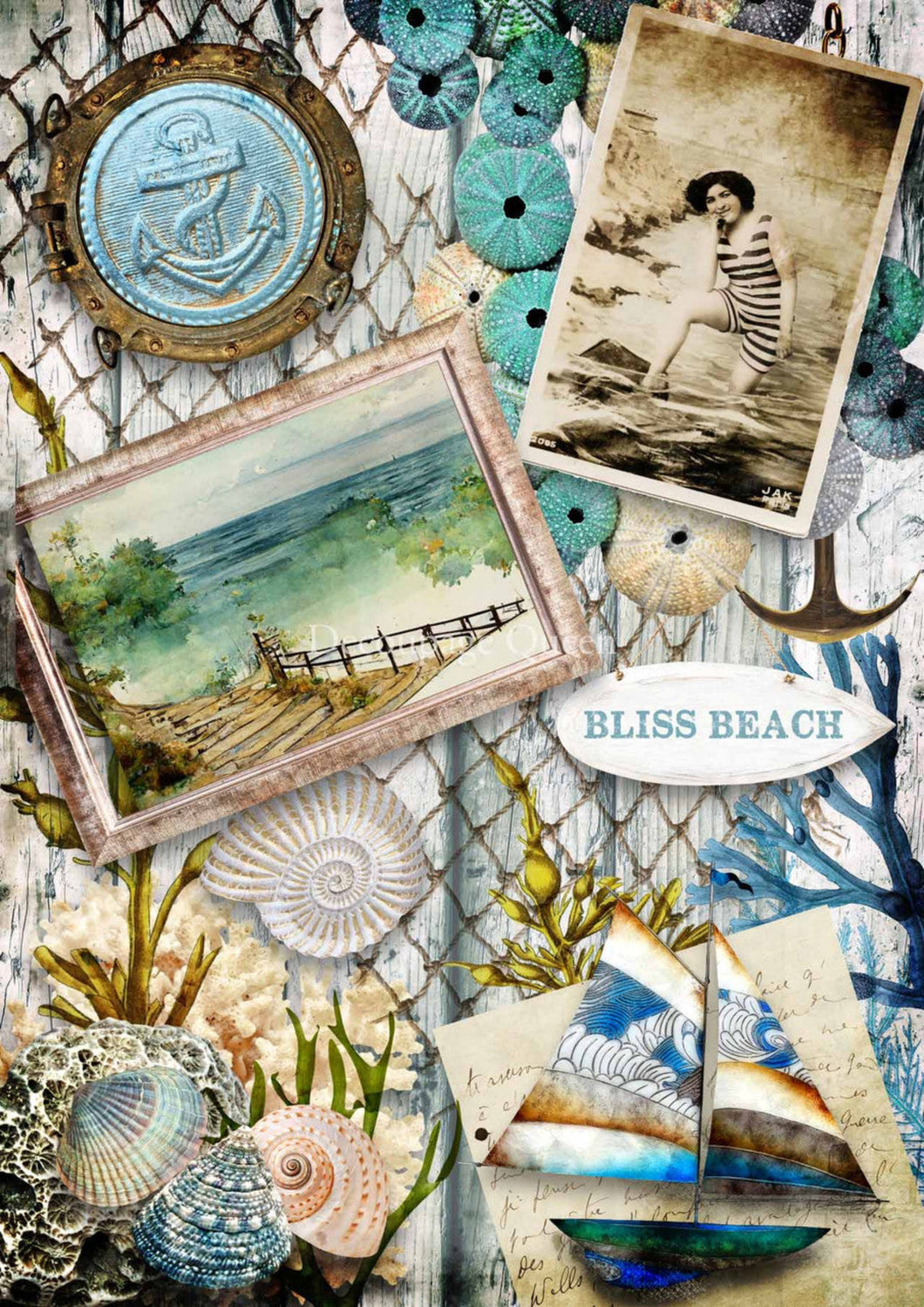 Bliss Beach Rice Paper by Decoupage Queen