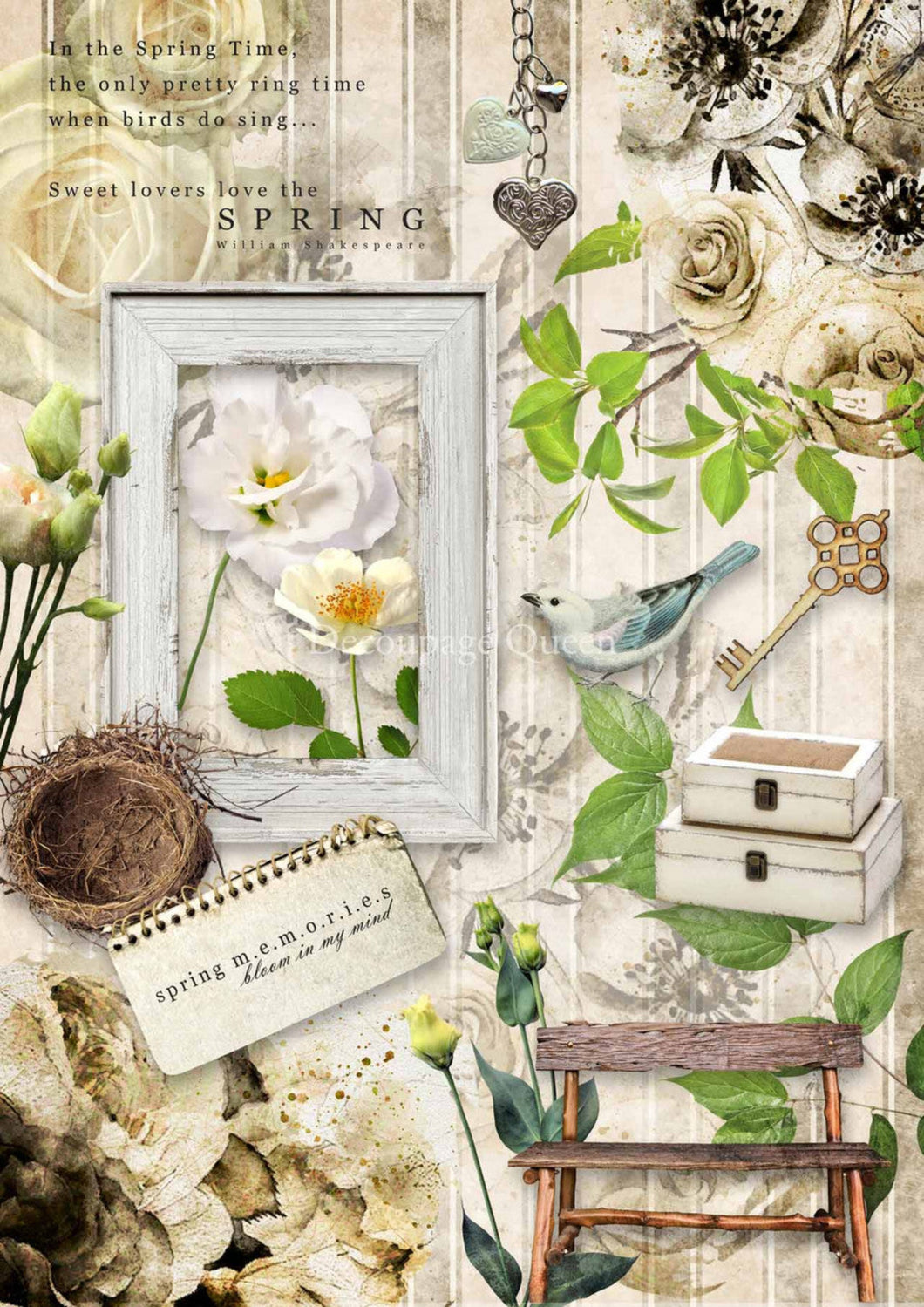 Spring Memories Rice Paper by Decoupage Queen