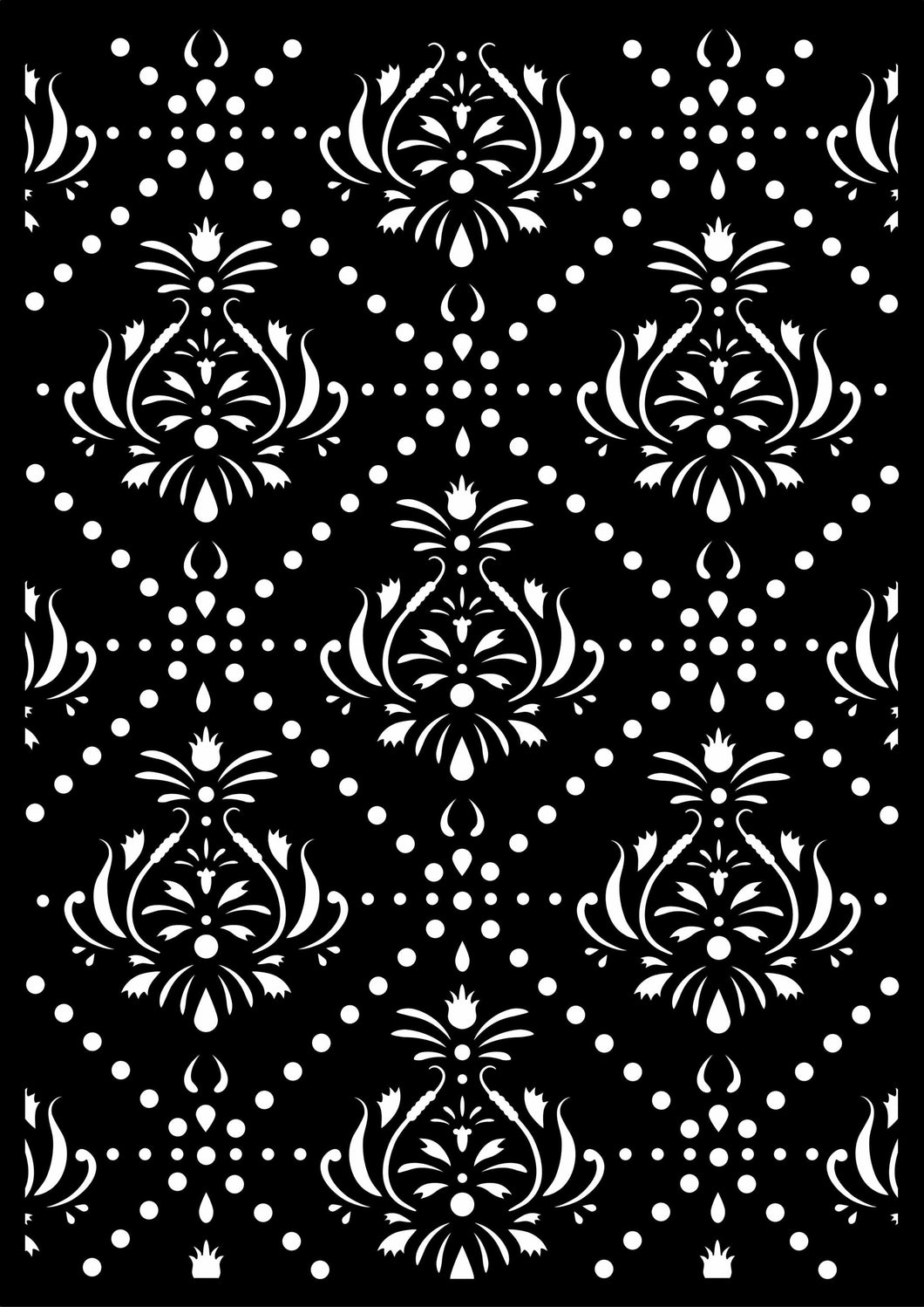 Decoupage Queen Hobbilicious Damask Tiles Stencil, 0003