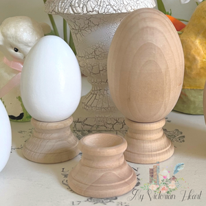 Unfinished Wood Goose Egg with Flat Bottom for Crafts, Decoupage, Easter, 3 1/4" tall