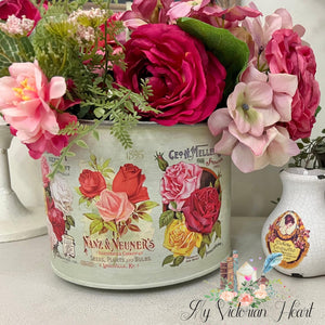 Vintage Inspired Spring Bucket by My Victorian Heart with Ephemeral Melange Roses Transfer