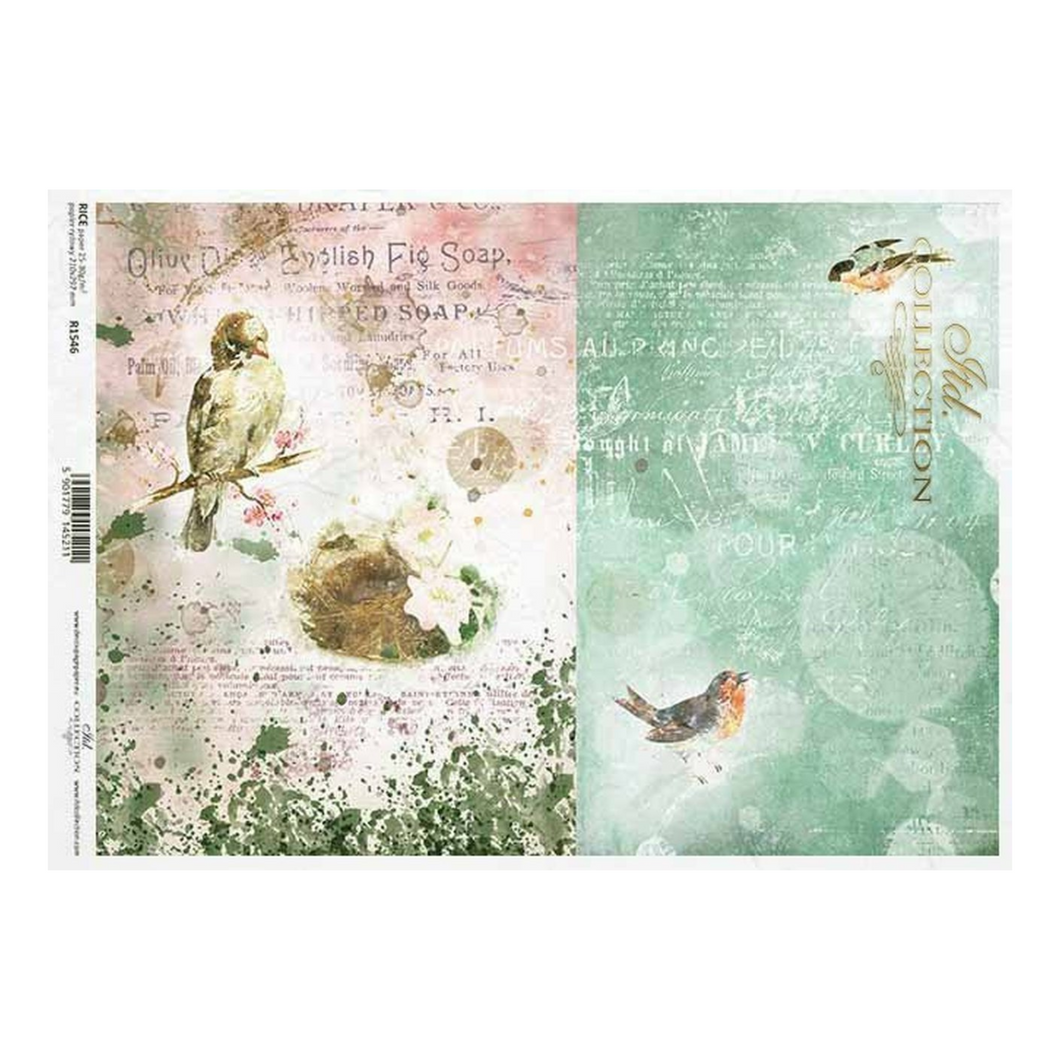 ITD Collection Ethereal Birds Rice Paper, R1546, A4