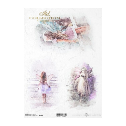Exploration of Wings Rice Paper by ITD Collection, R1605, pastel fairies