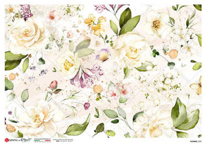 Flowers 0390 Paper Designs Washipaper, White Flowers