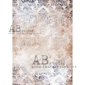 Faded Damask Rice Paper 0097 by ABstudio, A4