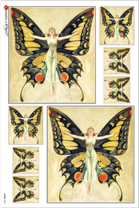 Paper Designs Washi Paper Fairies 0040, Butterfly Fairy Decoupage Rice Paper