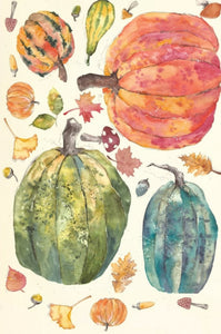 Fall Pumpkins by Lexi Grenzer for Roycycled Treasures Decoupage Tissue Paper, Farmhouse Watercolor
