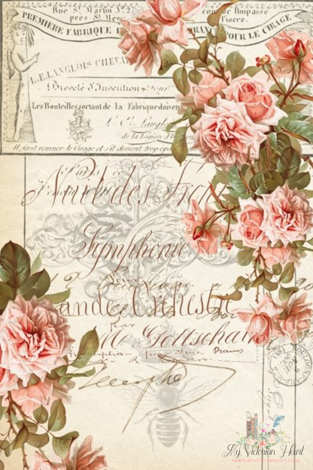 Floral Ephemera Decoupage Paper by Roycycled Treasures, 20