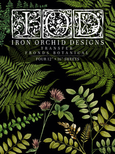 IOD Fronds Botanical Transfer, 4 sheets, 12" x 16"