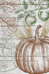 IOD Fruitful Harvest Stamp Stamped on Painted Wood Background 