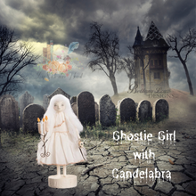 Load image into Gallery viewer, Ghostie Girl with Candelabra by Michelle Lauritsen for Bethany Lowe