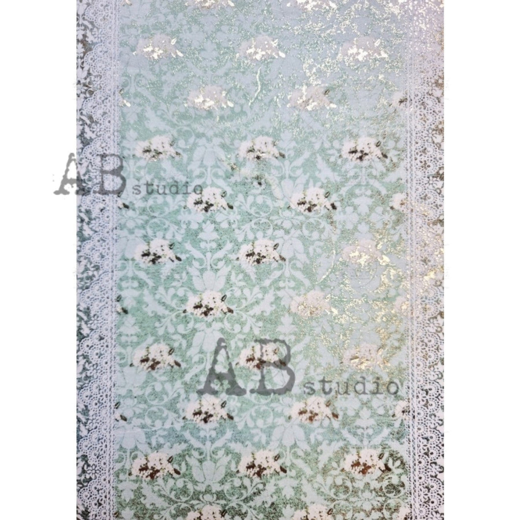 Gilded Lace Wallpaper Decoupage Rice Paper 1035 by ABstudio, A4