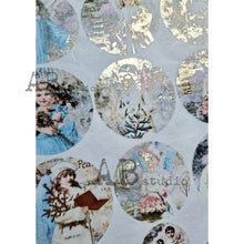 Load image into Gallery viewer, Gilded Victorian Snow Angel Ornaments Rice Paper 1021 by ABstudio