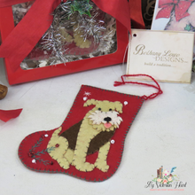 Load image into Gallery viewer, Bethany Lowe Good Boy Applique Wool Stocking Ornament