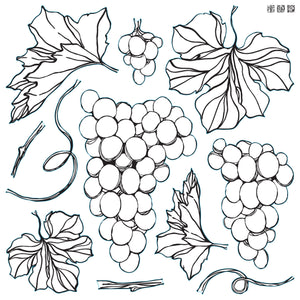 New Grapes Decor Stamp by Iron Orchid Designs, Pre Order