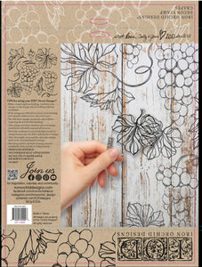New Grapes Decor Stamp by Iron Orchid Designs, Package View,  Pre Order