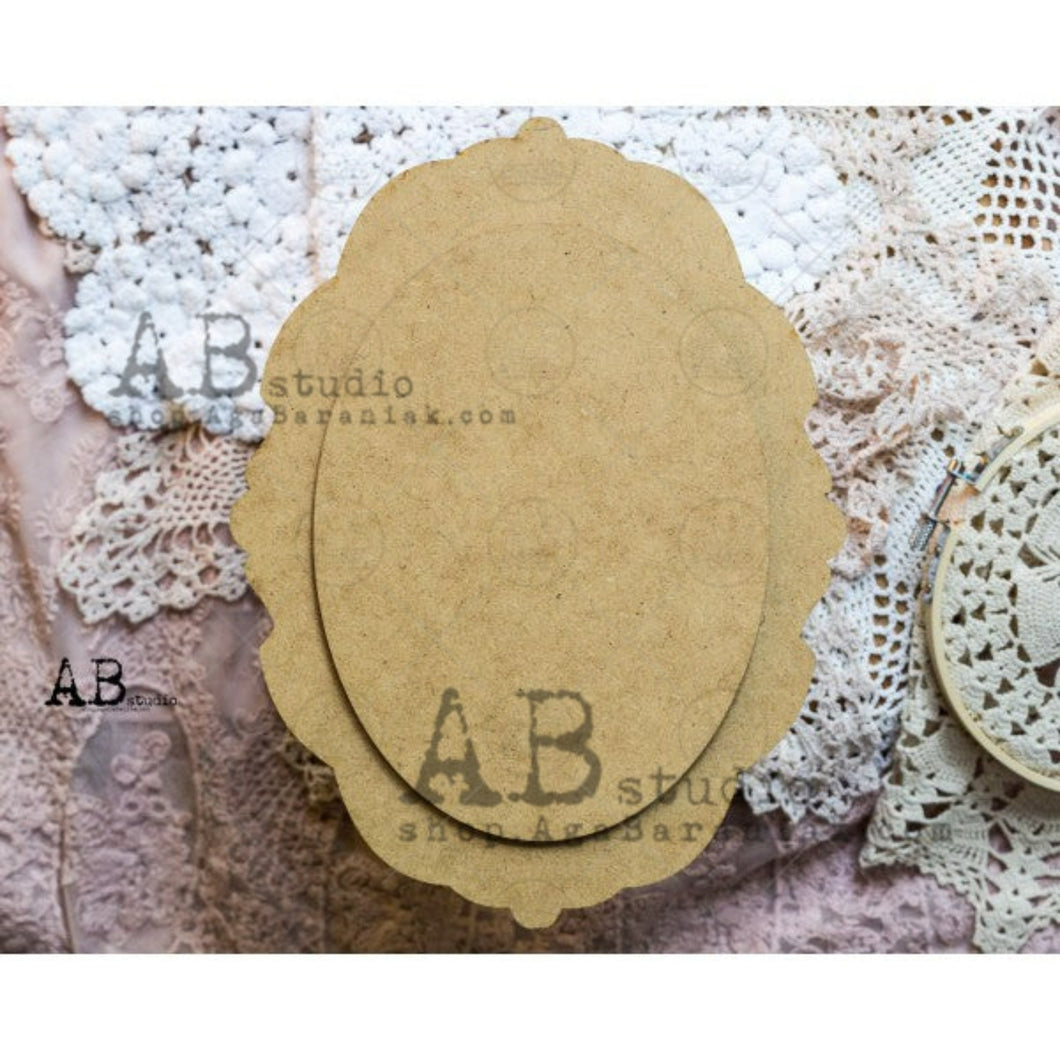 ABstudio HDF Oval Decoupage Plaque Base 0048