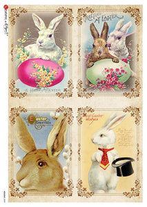 Holiday 0099 by Paper Designs Washipaper, Easter Bunnies 4 Pack