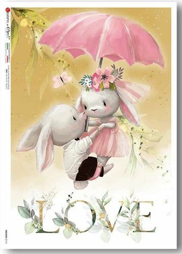 Holiday 0114 by Paper Designs Washipaper, Two Bunnies, Love