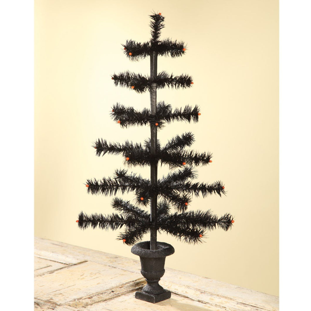Bethany Lowe Designs Black Feather Tree in Urn, 26