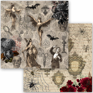 Decoupage Queen Halloween Collection Scrapbook Paper, 12 pages, 24 Designs, 12x12