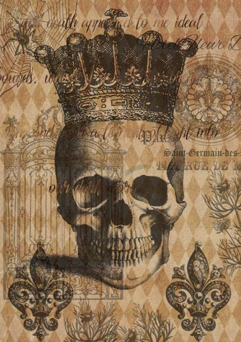 Halloween Skull with Crown Rice Paper by Decoupage Queen, A4 size