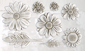 He Loves Me Iron Orchid Designs Decor Moulds, Sunflower Floral Mould