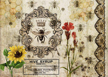 Load image into Gallery viewer, Hive Syrup Tissue Paper by Decoupage Queen, XL, Bees, Lace