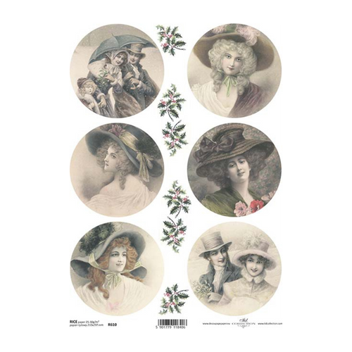 Holiday Lovelies Portraits Rice Paper by ITD Collection, R0610, A4