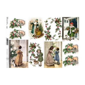 Holly Berry Companions Minis Rice Paper by ITD Collection, R0769, A4