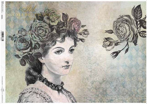 Flower Crown Girl Rice Paper by ITD Collection, R0222L, A3 – My ...