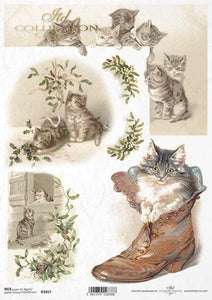Kitten in Boot R1017 Rice Paper by ITD Collection