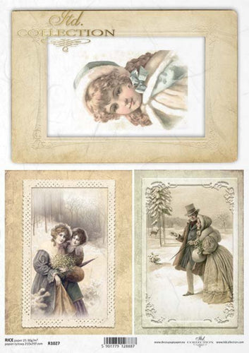 Victorian Winter Holiday Rice Paper by ITD Collection, R1027, A4