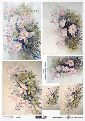 Flowers by Magdalena Rice Paper by ITD Collection, R1238, A4