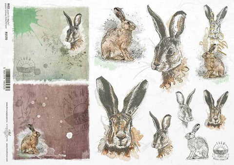 Farm Bunny Portraits Rice Paper by ITD Collection, R1570, A4 – My ...