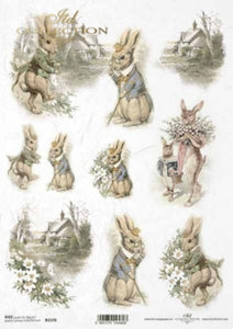 Established Bunnies Rice Paper by ITD Collection, R1578, A4