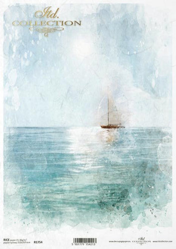 Sailboat Scene R1754 Rice Paper by ITD Collection