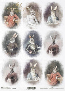 International Bunny Portraits R1815 Rice Paper by ITD Collection