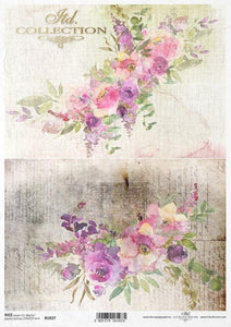Watercolor Floral Sprays R1837 Rice Paper by ITD Collection