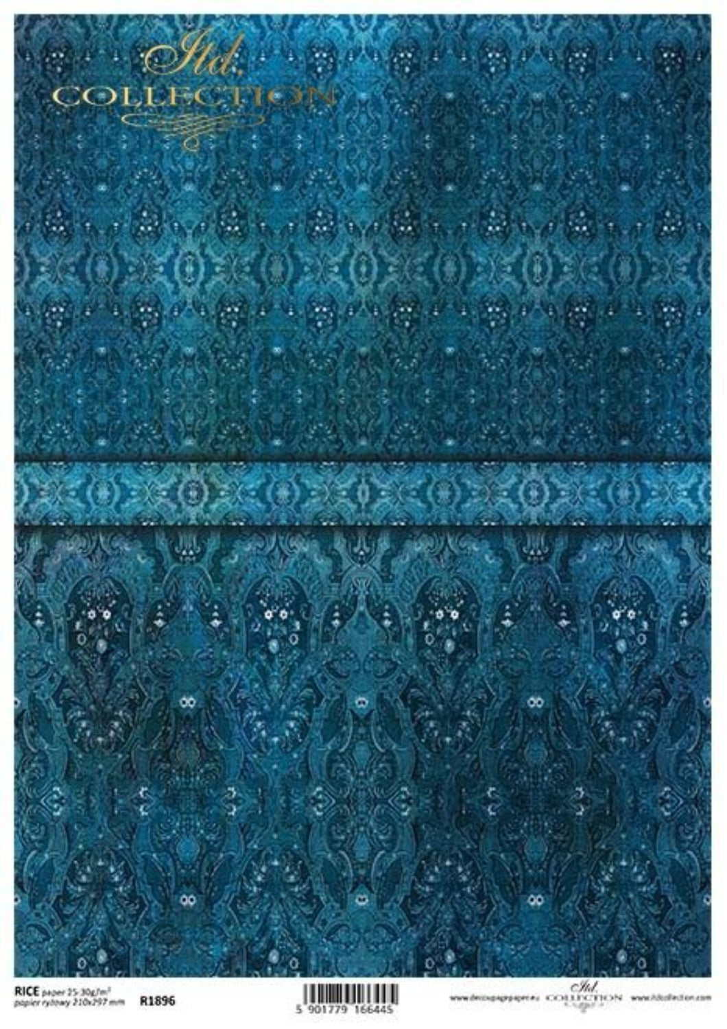 Cobalt Blue Patterns R1896 Rice Paper by ITD Collection