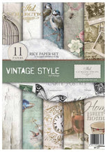 Load image into Gallery viewer, Vintage Style Rice Paper by ITD Collection, RP021, Pack of 11