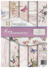 Load image into Gallery viewer, Rosy Summertime Rice Paper by ITD Collection, RP031, Pack of 11