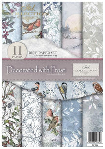 Decorated with Frost Rice Paper by ITD Collection, RP034, Pack of 11