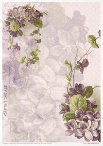 Flower Post Violet Rice Paper by ITD Collection, RP035, Pack of 11 Page 1